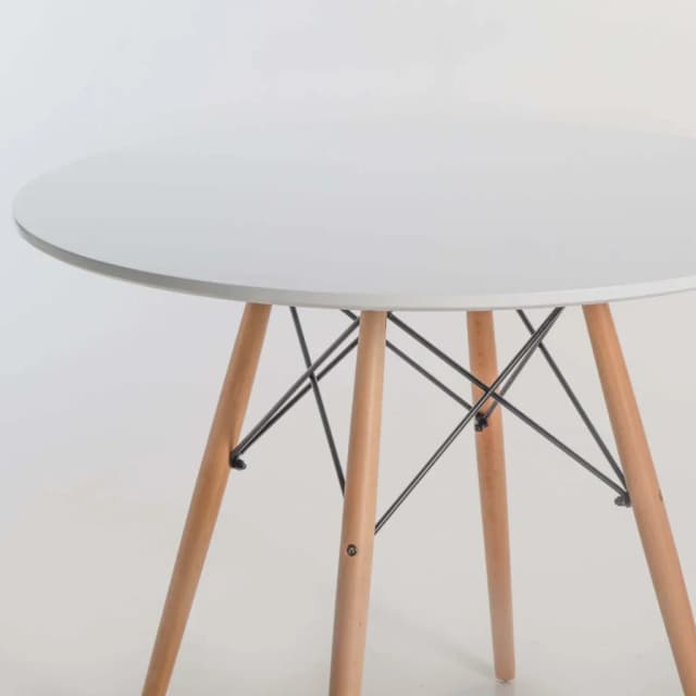ELIA ROUND WOODEN LEG TABLE